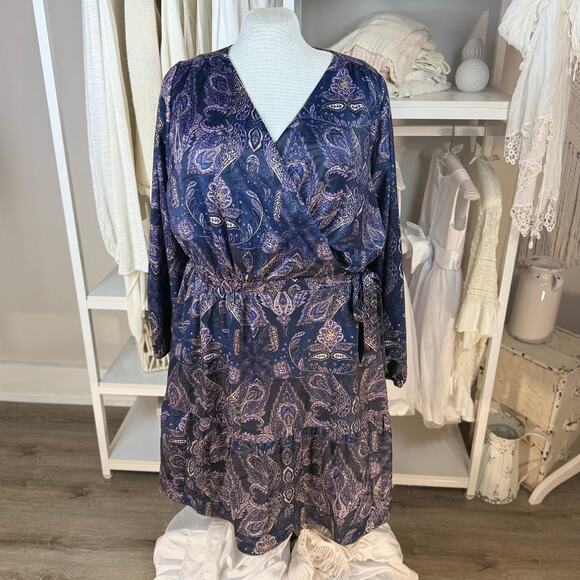 Lane Bryant Dresses & Skirts - Lane Bryant Women's Plus sz. 26 purple paisley dress, office career church #4235